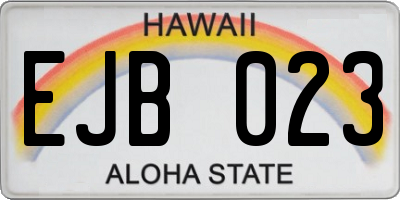 HI license plate EJB023