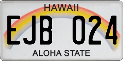 HI license plate EJB024