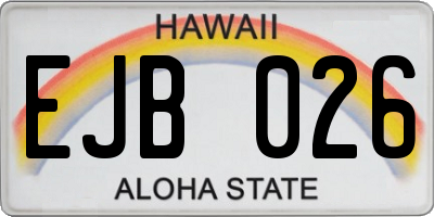 HI license plate EJB026