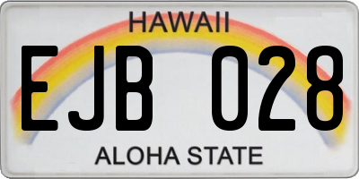 HI license plate EJB028