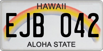 HI license plate EJB042