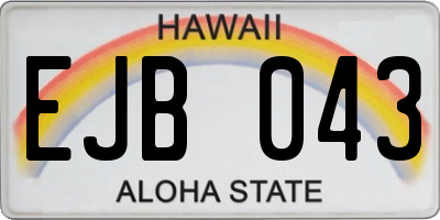 HI license plate EJB043