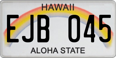 HI license plate EJB045