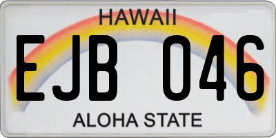 HI license plate EJB046