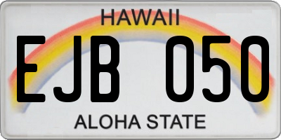 HI license plate EJB050