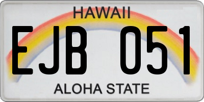 HI license plate EJB051