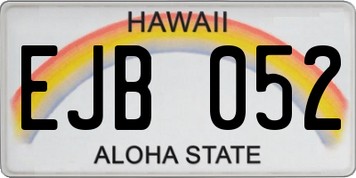 HI license plate EJB052