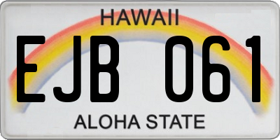 HI license plate EJB061