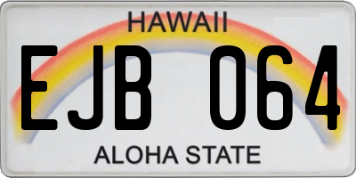 HI license plate EJB064