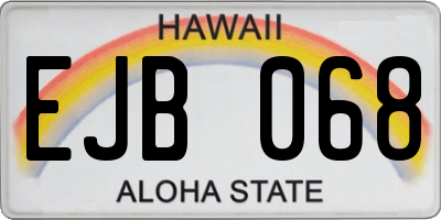 HI license plate EJB068