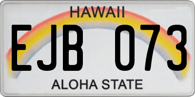 HI license plate EJB073