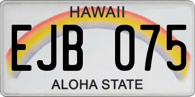 HI license plate EJB075