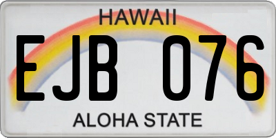 HI license plate EJB076