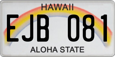 HI license plate EJB081