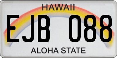 HI license plate EJB088