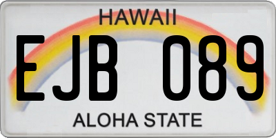 HI license plate EJB089