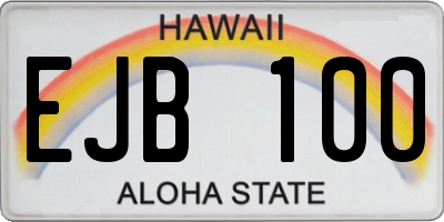 HI license plate EJB100