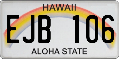HI license plate EJB106