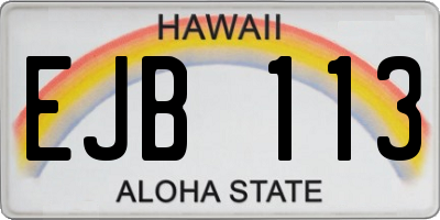 HI license plate EJB113