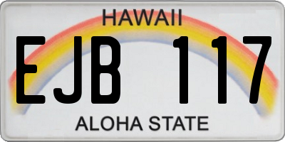 HI license plate EJB117