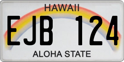 HI license plate EJB124