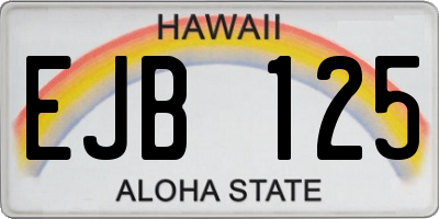 HI license plate EJB125