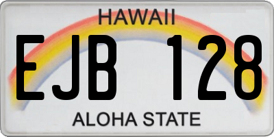 HI license plate EJB128