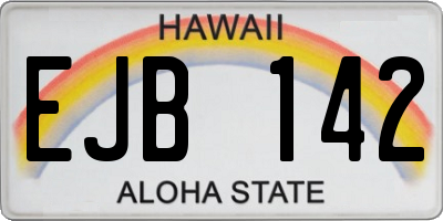 HI license plate EJB142