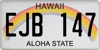 HI license plate EJB147