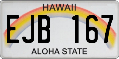 HI license plate EJB167