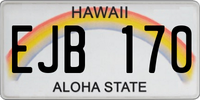 HI license plate EJB170