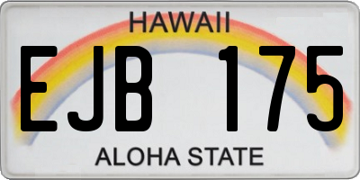 HI license plate EJB175