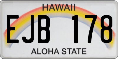 HI license plate EJB178