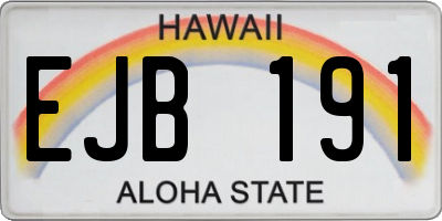 HI license plate EJB191