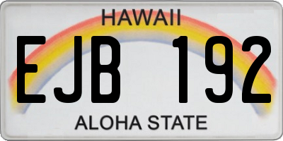 HI license plate EJB192