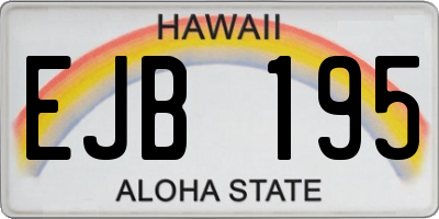 HI license plate EJB195