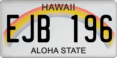 HI license plate EJB196
