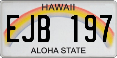 HI license plate EJB197