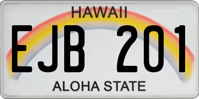 HI license plate EJB201