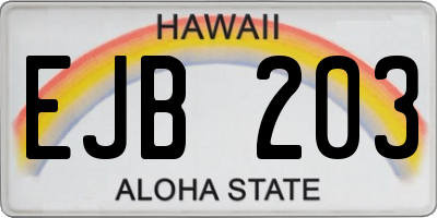 HI license plate EJB203