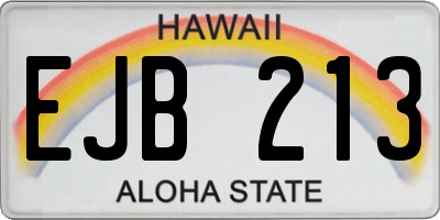 HI license plate EJB213