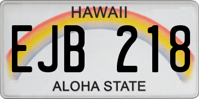 HI license plate EJB218