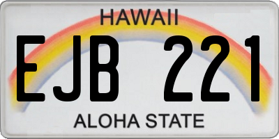 HI license plate EJB221