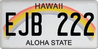 HI license plate EJB222