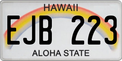 HI license plate EJB223