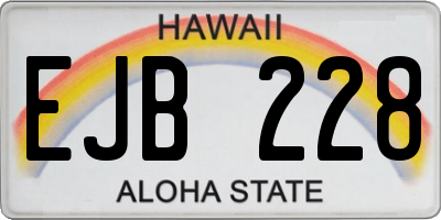 HI license plate EJB228