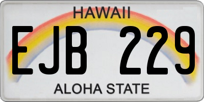 HI license plate EJB229