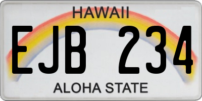 HI license plate EJB234