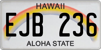 HI license plate EJB236