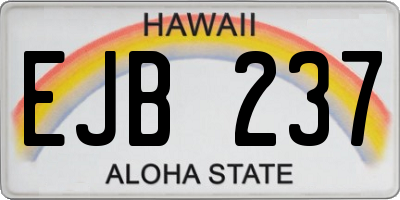 HI license plate EJB237